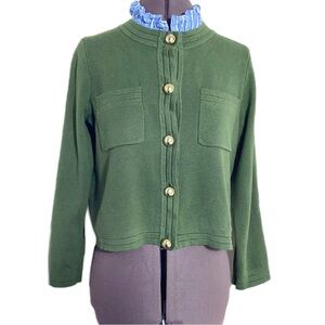 Free Assembly Ruffle Neck Cardigan Sweater Size M